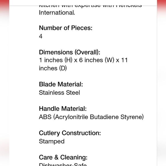 Henckels Solution 4-PC Steak Knife Set - Picture 4 of 7